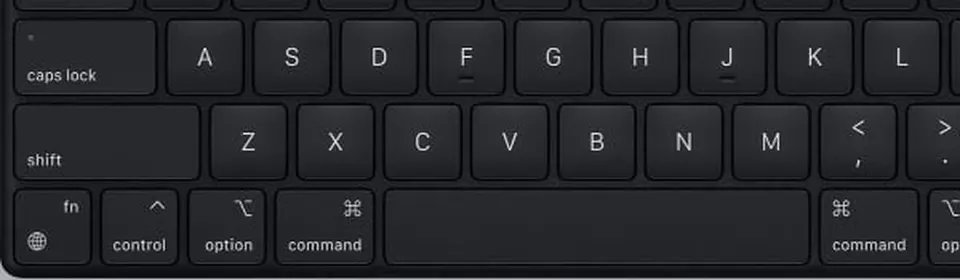 Phím command, option, control ở hàng dưới cùng bàn phím MacBook Pro