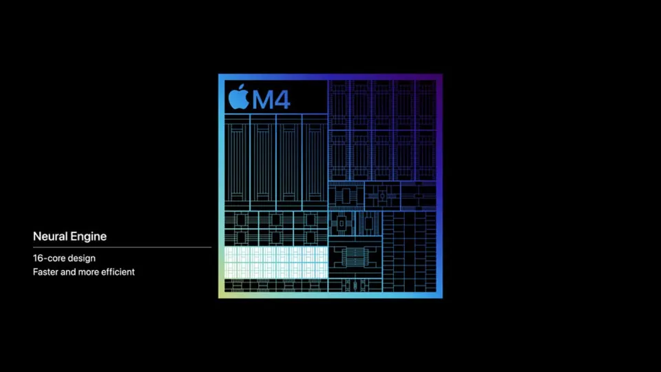Sơ đồ chip M4 đánh dấu vùng Neural Engine 16 nhân
