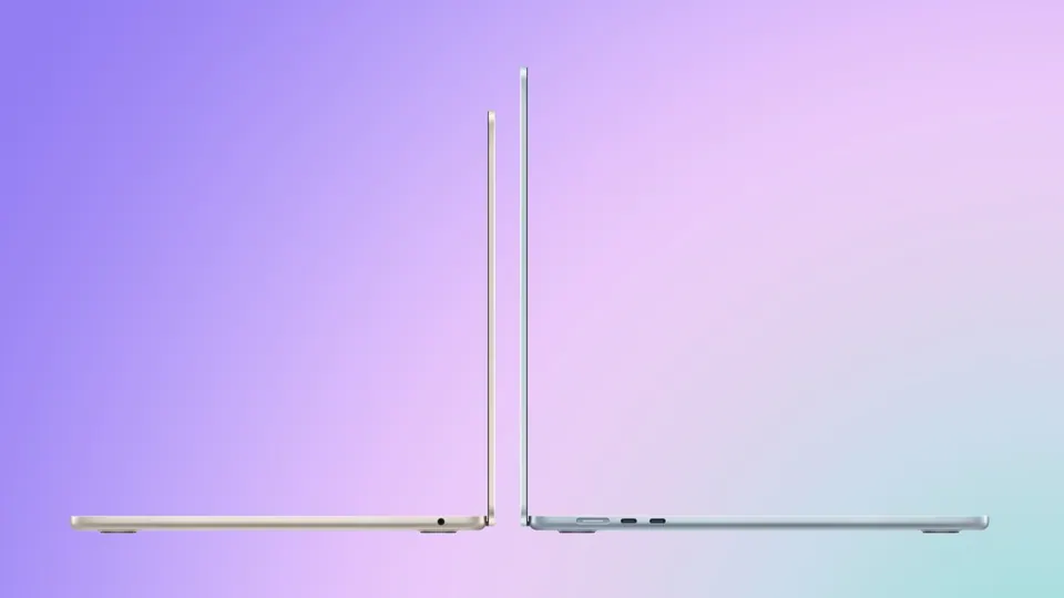 MacBook Air M5 nhìn ngang, thân máy mỏng 1,13 cm