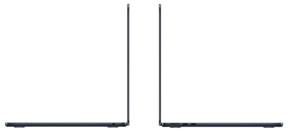 MacBook Air nhìn ngang, thiết kế thân phẳng dùng chung cho đời M4 và M5