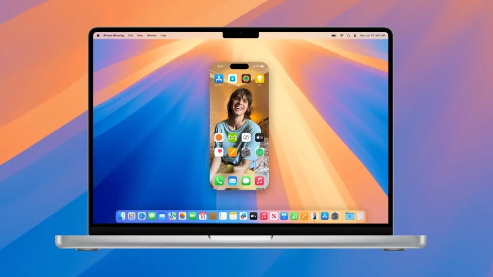 iPhone Mirroring hiển thị màn hình iPhone trên MacBook chạy macOS Sequoia