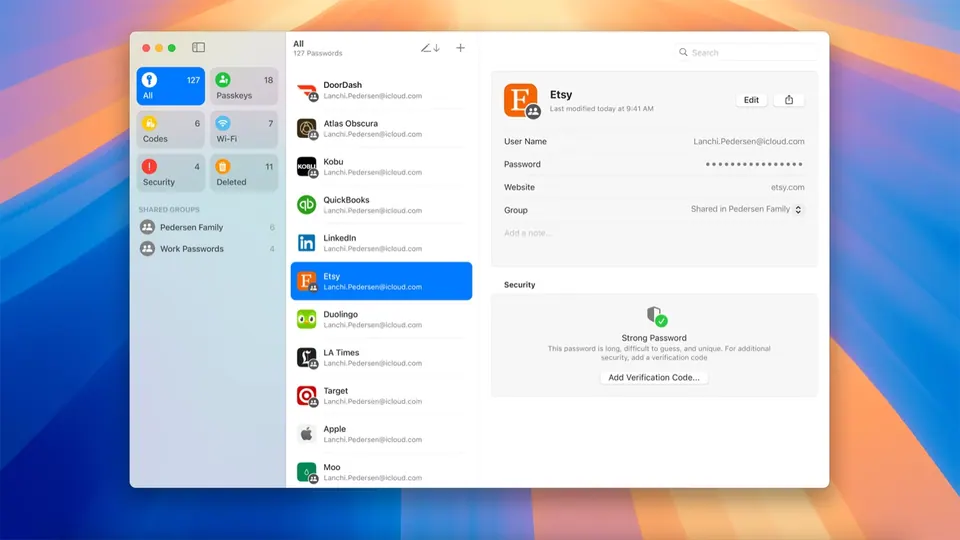 Quản lý mật khẩu trên Mac với iCloud Keychain