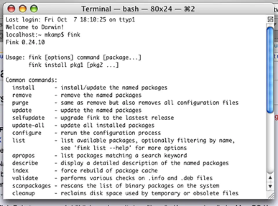 Cửa sổ ứng dụng Terminal trên macOS