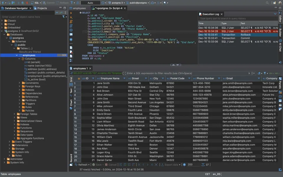 SQL Editor của DBeaver với gợi ý cú pháp thông minh. (Ảnh: dbeaver.io)