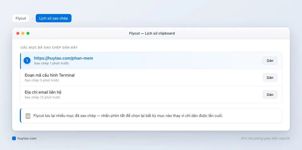 Biểu tượng Flycut. (Ảnh: GitHub TermiT/Flycut)