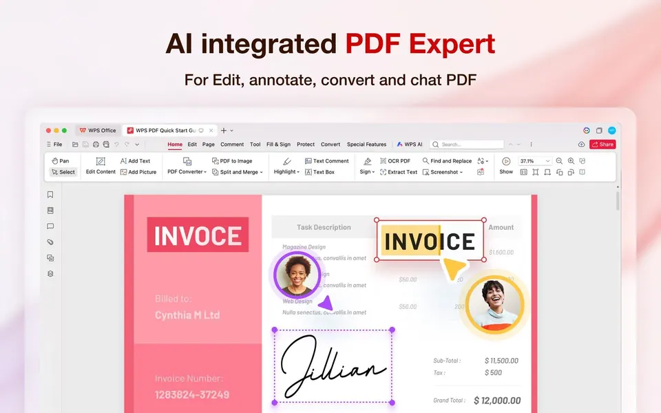 WPS Office trên Mac mở và chỉnh sửa file PDF