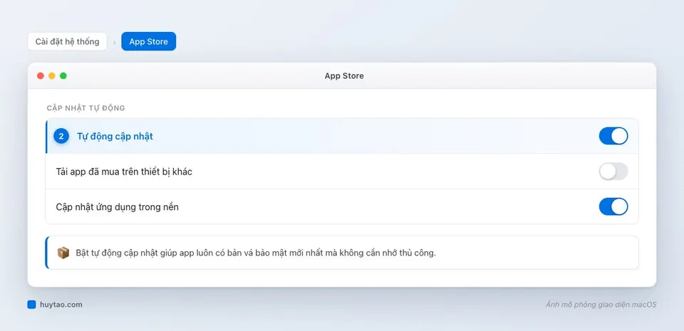 Giao diện quản lý và cập nhật ứng dụng trên Mac App Store