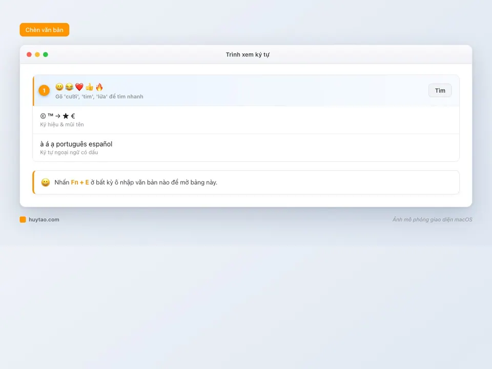Cách gõ emoji & ký tự đặc biệt trên Mac (từng bước)