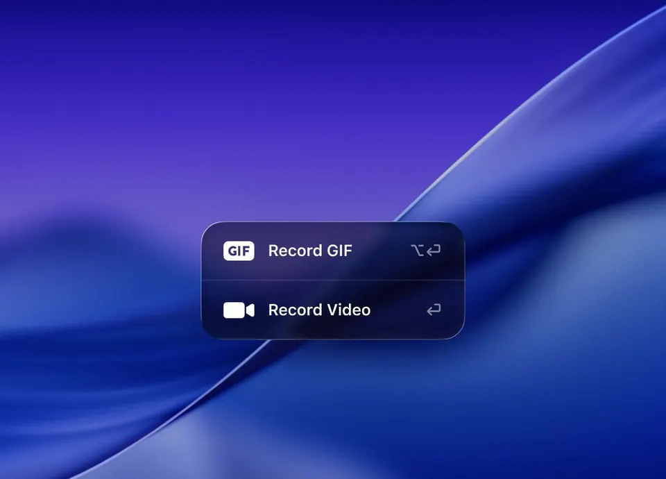 Chọn quay màn hình dạng GIF hoặc video. (Ảnh: cleanshot.com)