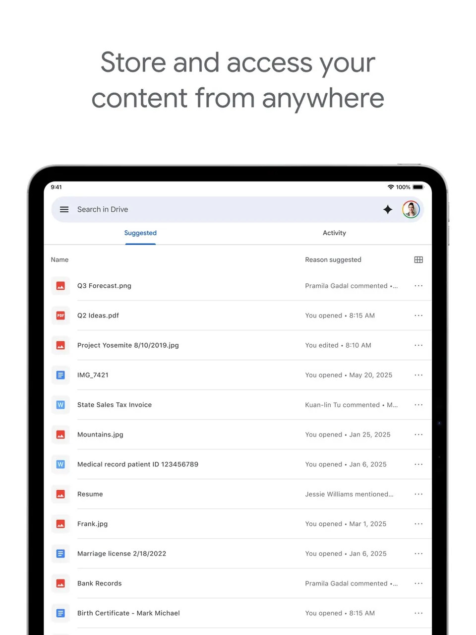 Giao diện Google Drive trên Mac
