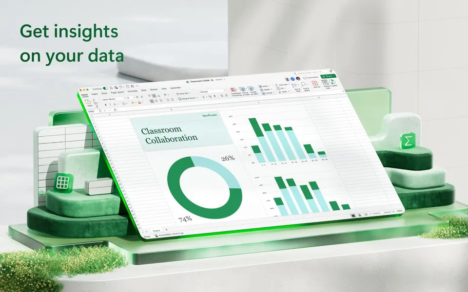 Excel cho Mac — biểu đồ và thông tin chi tiết từ dữ liệu. (Ảnh: App Store)