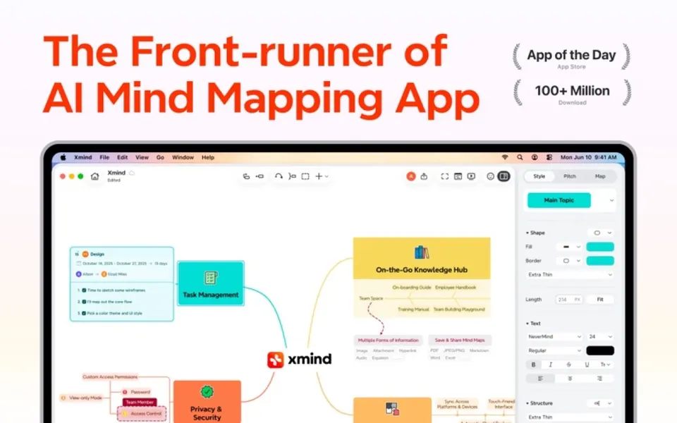 Giao diện Xmind trên macOS (1/3). (Ảnh: App Store)